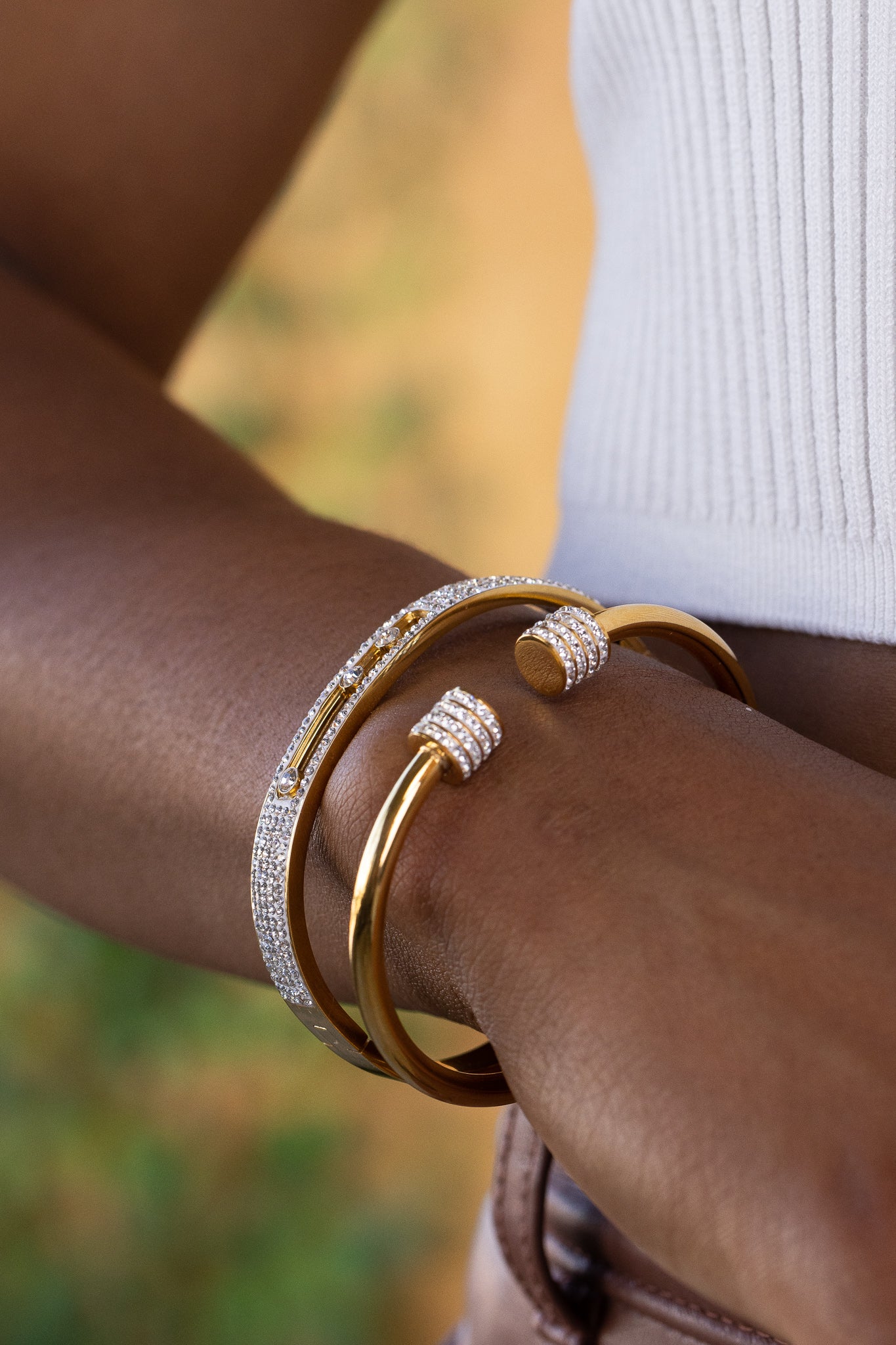 Bling Out Bangle Stack - Gold